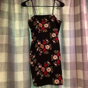 Black dress with flowers